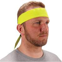 Chill-Its 6702 Cooling Headband with Embedded Polymers & Tie Closure, High Visibilty Lime-Yellow Kelford