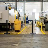 Industrial Stanchion Kit with Plastic Chain, 37" High, Red Kelford