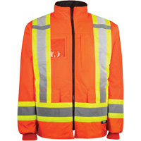 High-Visibility 7-in-1 Jacket, Polyester, High Visibility Orange, X-Small Kelford
