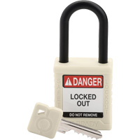 Velocity Safety Lockout Padlock, White, Keyed Different, Nylon, 1-1/2" Width Kelford