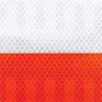 High Intensity Grade Flexible Work Zone Sheeting 382VHIP, 5" W x 150' L, Orange and White Kelford