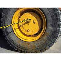 HAZLOK Safety Barrier System, Plastic, Magnetic Mount, 30', Black and Yellow Tape Kelford