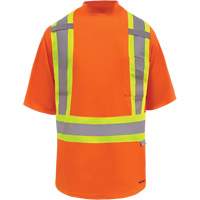 Viking&reg; Safety Bamboo Lined T-shirt, Polyester, 3X-Large, High Visibility Orange Kelford