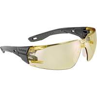 Lunettes de s&eacute;curit&eacute; RUSH+ 2.0 avec monture noire et grise, M/G, Lentille Ambr&eacute;e, Antibu&eacute;e/Anti-&eacute;gratignures, ANSI Z87+ Kelford