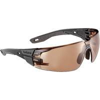Lunettes de s&eacute;curit&eacute; RUSH+ 2.0 avec monture noire et grise, M/G, Lentille Bronze, Antibu&eacute;e/Anti-&eacute;gratignures, ANSI Z87+ Kelford