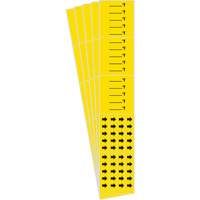 "Blank °F" Pipe Markers, Self-Adhesive, 2-1/4" H x 14" W, Black on Yellow Kelford