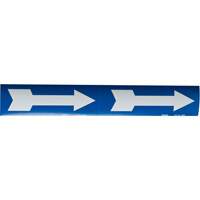 Arrow Pipe Markers, Self-Adhesive, 4" H x 12" W, White on Blue Kelford