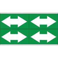 Dual Direction Arrow Pipe Markers, Self-Adhesive, 1-1/8" H x 7" W, White on Green SI739 | Kelford