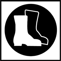 Right to Know Pictogram Labels -Boots, Vinyl, Sheet, 5/8" L x 3/4" W Kelford
