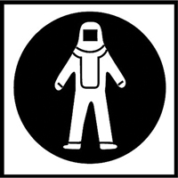 Right to Know Pictogram Labels - Full Protection Suit, Vinyl, Sheet, 5/8" L x 3/4" W Kelford
