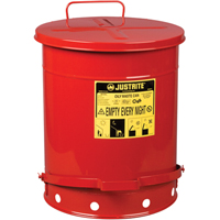 Contenants pour d&eacute;chets huileux, Homologu&eacute; FM/List&eacute; UL, 14 gal. US, Rouge Kelford