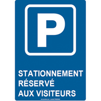 Reserved Parking Sign, 14" x 10", Aluminum, French with Pictogram Kelford