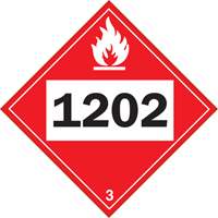 1202 Fuel Oil Flammable Liquid TDG Placard, Adhesive Vinyl SS825 | Kelford
