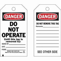 Self-Laminating Safety Tags, Polyester, 3" W x 5-3/4" H, English SX346 | Kelford