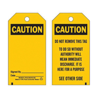 Accident Prevention Tags, Polyester, 3" W x 5-3/4" H, English SX826 | Kelford