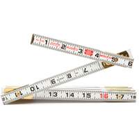 Red End&reg; Masonry Rule, 6' L, Wood, 1/16" Graduations Kelford