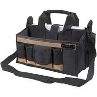 Center Tray Tool Bag, Canvas, 16 Pockets, Black Kelford