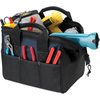 BIGMOUTH&reg; Tool Bag, Polyester, 23 Pockets, Black Kelford