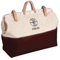 20" Heavy-Duty High-Bottom Tool Bag, Canvas, 1 Pockets, Natural Kelford