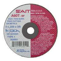 Cut-Off Wheel (A36T), 3" x 0.035", 3/8" Arbor, Type 1, Aluminum Oxide, 25000 RPM Kelford
