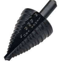 #12 Step Drill Bit, 7/8" - 1-3/8" , 3/8" Increments, High Speed Steel Kelford