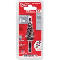 #4 Shockwave Impact Duty Step Drill Bit, 3/16" - 7/8" , 1/16" Increments, Titanium Kelford