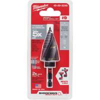 #9 Shockwave Impact Duty Step Drill Bit, 7/8" - 1-1/8" , 1/4" Increments, Titanium Kelford