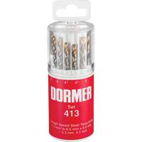 Jeu de forets courts, 13 morceaux, Acier rapide Kelford