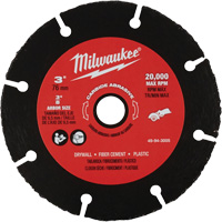 Lame abrasive au carbure, 3" x Arbre de 3/8", Carbure de silicium, 20 000 Tr/min Kelford