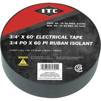 IET-3460 Electrical Tape, 19 mm (3/4") x 18.28 m (60'), Black Kelford