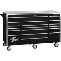 EX Professional Series Triple Bank Rolling Tool Cabinet, 17 Drawers, 72" W x 30" D x 44-3/4" H, Black TEP631 | Kelford