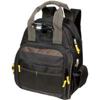 Sacs &agrave; dos pour outils Techgear &agrave; 53 pochettes, 16" lo x 13-1/4" la, Noir, Polyester Kelford