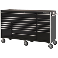 RX Series Rolling Tool Cabinet, 19 Drawers, 72" W x 25" D x 47" H, Black TEQ505 | Kelford