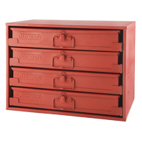 Compartment Rack With 4 Compartment Boxes, 4 Slots, 20-1/2" W x 12-1/2" D x 14-5/8" H, Red TEQ520 | Kelford
