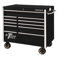 RX Series Rolling Tool Cabinet, 11 Drawers, 41-1/2" W x 25-1/2" D x 40-1/2" H, Black TEQ763 | Kelford