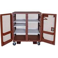 Mobile Mesh Cabinet, Steel, 37 Cubic Feet, Red TEQ806 | Kelford