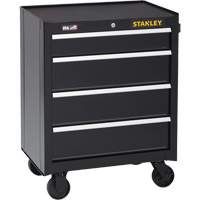 300 Series Rolling Tool Cabinet, 4 Drawers, 26-1/2" W x 18" D x 34" H, Black TER050 | Kelford