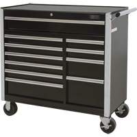 Industrial Tool Cart, 11 Drawers, 41" W x 18-3/4" D x 39-1/3" H, Black Kelford