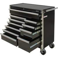 Industrial Tool Cart, 11 Drawers, 41" W x 18-3/4" D x 39-1/3" H, Black TER067 | Kelford