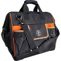 Tradesman Pro Wide-Open Tool Bag, Ballistic Nylon, 42 Pockets, Black Kelford