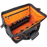 Tradesman Pro Wide-Open Tool Bag, Ballistic Nylon, 42 Pockets, Black Kelford