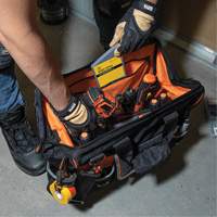 Tradesman Pro Wide-Open Tool Bag, Ballistic Nylon, 42 Pockets, Black Kelford
