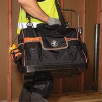 Tradesman Pro Wide-Open Tool Bag, Ballistic Nylon, 42 Pockets, Black Kelford