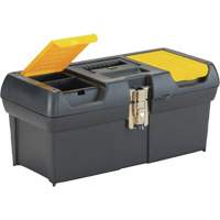 2000 Series Tool Box with Tray, 16" W x 7-1/10" D x 8-1/10" H, Black/Yellow TER077 | Kelford