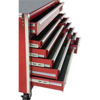 Industrial Tool Cart, 12 Drawers, 56" W x 24-1/2" D x 38-1/8" H, Red Kelford