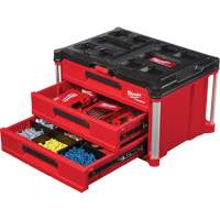Packout™ 3-Drawer Tool Box, 14-1/3" W x 16-1/3" D x 22-1/5" H, Black/Red TER111 | Kelford