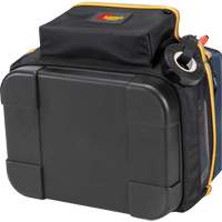 Molded Base Electrical/HVAC Tool Carrier, Ballistic Polyester, 20 Pockets, Black/Blue Kelford