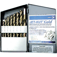 Jeu de forets de premi&egrave;re qualit&eacute; GF21R Jet-Kut GOLD, 21 morceaux, Acier Kelford