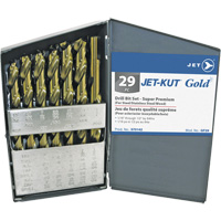 Jeu de forets de premi&egrave;re qualit&eacute; JET-KUT GOLD, 29 morceaux, Acier alli&eacute; Kelford
