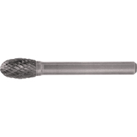 Solid Carbide Burrs - Oval Shape, SE-1, 1/4" Dia., 1/4" Shank, 3/8" Depth of Cut Kelford